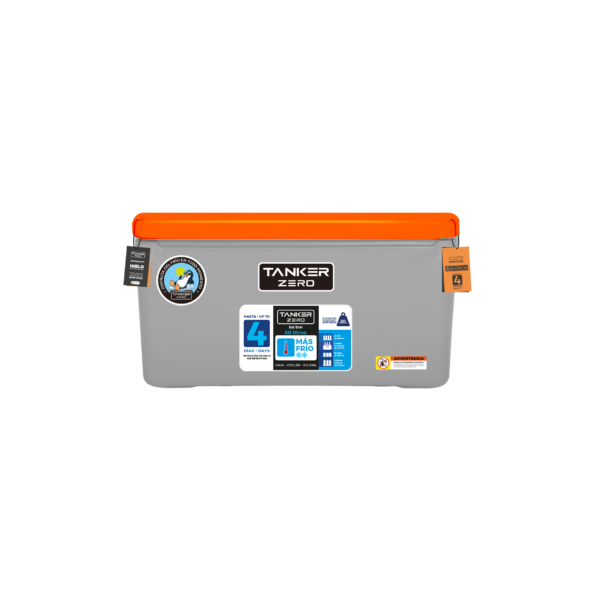 TANKER ZERO GRIS TAPA NARANJA MODELO 50LTS