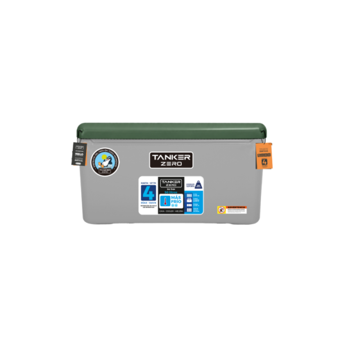 TANKER ZERO GRIS TAPA VERDE MODELO 50LTS