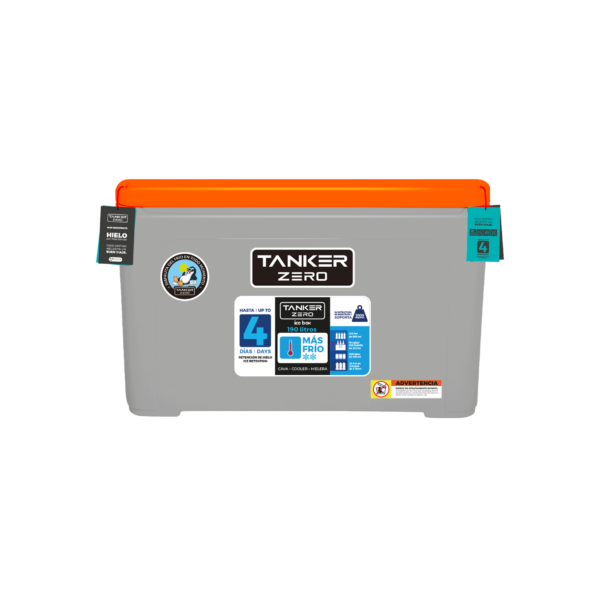 TANKER ZERO GRIS TAPA NARANJA MODELO 190LTS