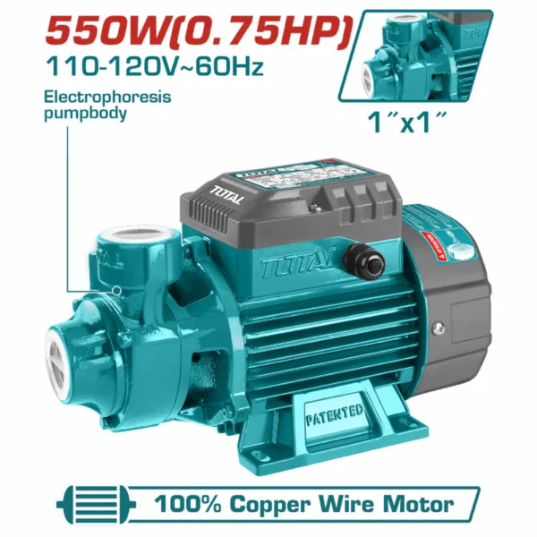 (TOTAL) Bomba De Agua Periférica 550W (0.75HP)