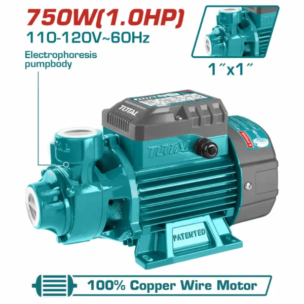 (TOTAL) Bomba De Agua Periférica 110V/60Htz 1 HP